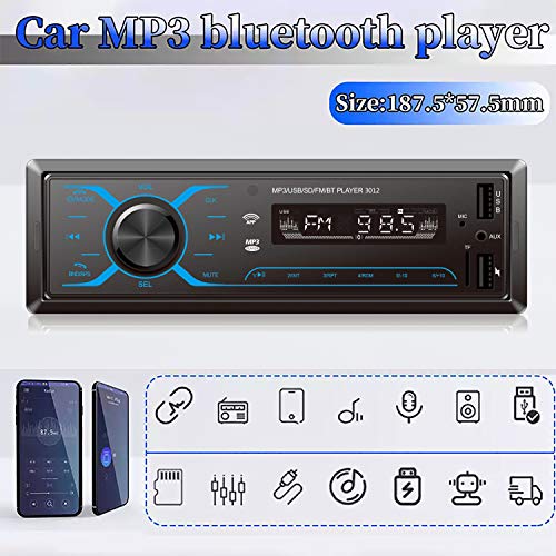 SEMAITU Smart Car Audio Systems, Single Din Multimedia Car Stereo, USB SD Support Mobile APP Control Bluetooth MP3 Hands-Free Calling, FM Radio Receiver for Car & Truck