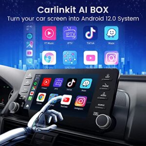 Carlinkit CarPlay Ai Box Android 12.0, 8+128G Adapter with Netflix, YouTube, Hulu,Disney+，Ai Box CarPlay Dongle Magic Box Carplay to Stream Media to Car & TV, Wireless CarPlay & Android Auto