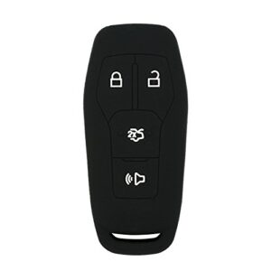 segaden silicone cover protector case holder skin jacket compatible with ford 4 button smart remote key fob cv2716 black