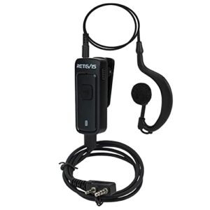 retevis ai active noise reduction walkie talkie earpiece with mic,double ptt,compatible rt22 rt21 rt68 rb85 nr10 two way radio,rechargeable c-type 2 way radio earhook headset(1 pack)