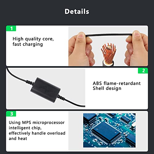 XMSJSIY Dash Cam Fuse Tap Kit USB-C Type-C Dashcam Hardwire Wire Converts 12V-36V to 5V/2.5A Car DVR Charger Power Cord with Low Voltage Protection-10Feet/3M (USB-C)