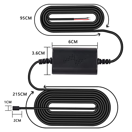 XMSJSIY Dash Cam Fuse Tap Kit USB-C Type-C Dashcam Hardwire Wire Converts 12V-36V to 5V/2.5A Car DVR Charger Power Cord with Low Voltage Protection-10Feet/3M (USB-C)