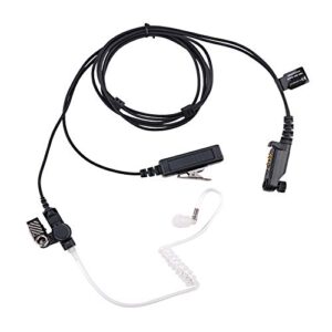 ks k-storm pd682 acoustic tube earpiece headset compatible with hytera radio pd600 pd602 pd662 pd680 pd685 x1p x1e etc, pu material, black