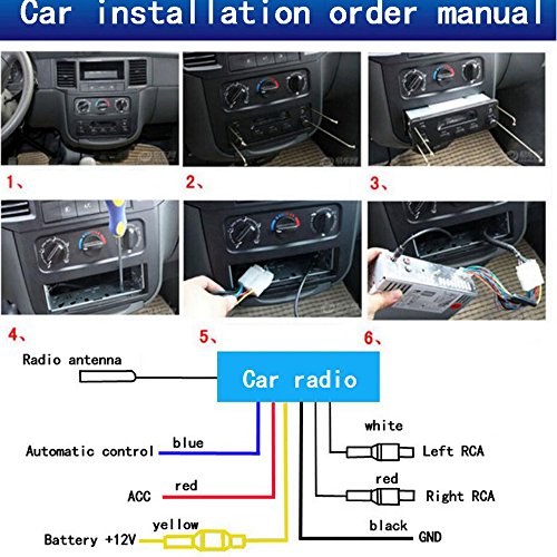 PolarLander Universal 1 Din 12V in-Dash Car Radio Audio Player Built-in 2 Speaker Stereo FM Support Bluetooth with USB/TF Card Port