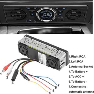 PolarLander Universal 1 Din 12V in-Dash Car Radio Audio Player Built-in 2 Speaker Stereo FM Support Bluetooth with USB/TF Card Port