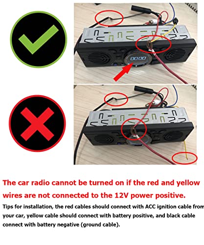 PolarLander Universal 1 Din 12V in-Dash Car Radio Audio Player Built-in 2 Speaker Stereo FM Support Bluetooth with USB/TF Card Port