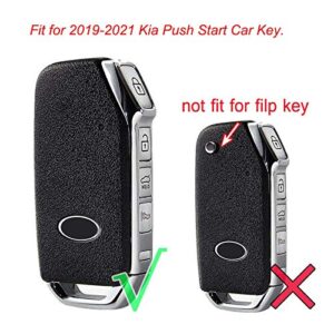 WEIBISS 2 Pack Soft Silicone Rubber Remote Key Fob Cover Case Protector Holder Jacket for 2019 2020 2021 Kia Telluride Seltos Soul Forte GT EX Sportage Sorento Cerato NIRO, Black