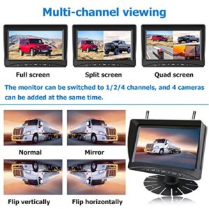 KOBANOICA Wireless Backup Camera for RV Truck Trailer Camper 5th Wheel Boat,Back Up Camera System with 7'' Monitor + Digital Signals Rear View Camera + Adapter for Furrion Pre-Wired RVs