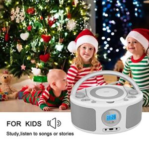 WISCENT Portable Top Loading CD Player Boombox with Bluetooth,FM Stereo Radio,USB,AUX,Headphone Jack,4W RMS, AC/DC Operated,Programmable CD Player