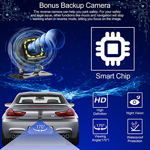 Double Din Car Stereo Radio Voice Control Apple Carplay & Android Auto,7In HD LCD Touch Screen Bluetooth 5.2,MP5 Player with MirrorLink,2.1A Charge/Backup Camera,USB/SD A/FM Audio Receiver,Subwoofer