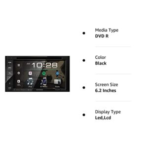 Kenwood DDX276BT 6.2 DVD Receiver with Bluetooth | Double DIN Bluetooth Car Stereo with 6.2 Clear Resistive Touch Panel