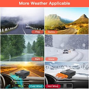 2022 Newest Car Heater,12V 150W Portable 2-in-1 Heating/Cooling Fan with Plug-in Cigarette Lighter Windshield Fast Heating Defrost Defogger 360° Rotary Base for Car Truck SUV RV Trailer