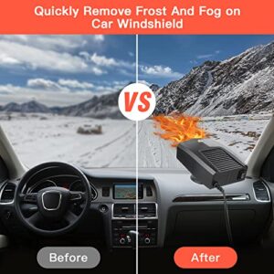 2022 Newest Car Heater,12V 150W Portable 2-in-1 Heating/Cooling Fan with Plug-in Cigarette Lighter Windshield Fast Heating Defrost Defogger 360° Rotary Base for Car Truck SUV RV Trailer