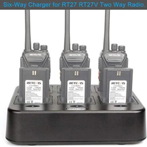 Retevis RT27 RT27V Walkie Talkies Charging Base,Six-Way Two Way Radio Charger Station,Multi Unit Rapid Gang Charger Compatible with Retevis RT27 RT27V 2 Way Radios (1 Pack)