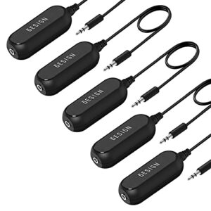 besign ground loop noise isolator for car audio/home stereo system with 3.5mm audio cable, 5-pack
