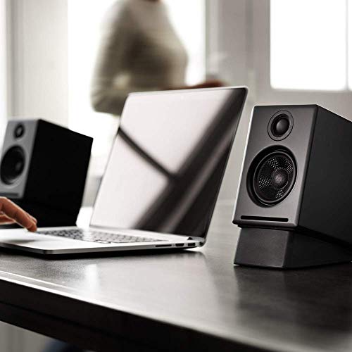 Audioengine A2+ Plus Powered Bluetooth Speakers and DS1 Desktop Speaker Stands Bundle (Black)