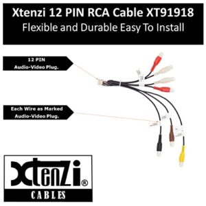 Xtenzi RCA Cord Assembly Harness Car Audio Video Compatible with Pioneer AVH240EX, AVH241EX, DMH130BT, DMH240EX, DMH241EX, DMH340EX, DMH341EX, DMH342EX