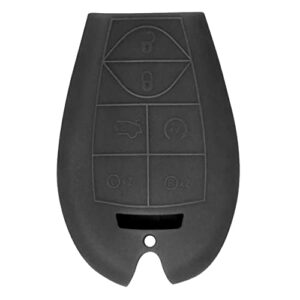 keyless2go replacement for new silicone cover protective case for select dodge chrysler jeep remote key fobiks – black