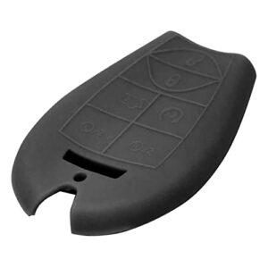 Keyless2Go Replacement for New Silicone Cover Protective Case for Select Dodge Chrysler Jeep Remote Key Fobiks - Black