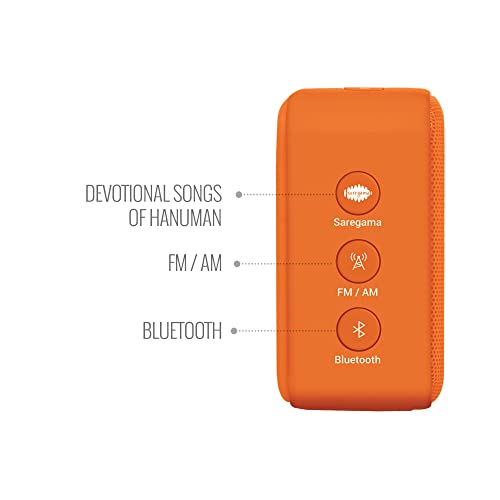 Saregama Carvaan Mini Hanuman - Music Player with Bluetooth/FM/AM/AUX (Devotional Orange)