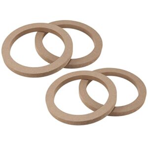 x autohaux 4 pcs 6.5″ universal wooden car speaker subwoofer mounting spacer rings adapter bracket holder plate