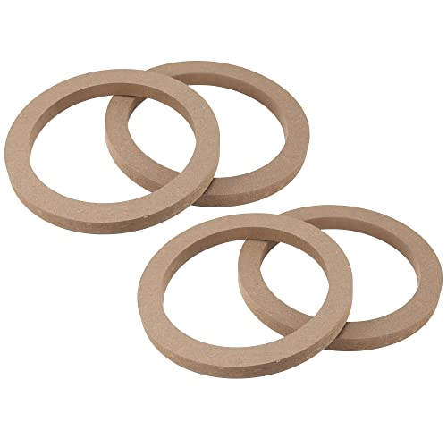 X AUTOHAUX 4 Pcs 6.5" Universal Wooden Car Speaker Subwoofer Mounting Spacer Rings Adapter Bracket Holder Plate