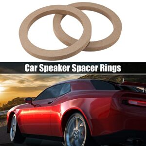 X AUTOHAUX 4 Pcs 6.5" Universal Wooden Car Speaker Subwoofer Mounting Spacer Rings Adapter Bracket Holder Plate