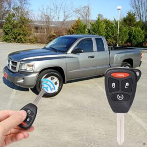 Flip Key Fob Blade Replacement Fit for Dodge Ram Dakota Charger Durango Magnum Jeep Grand Cherokee Commander Chrysler Aspen 300 2005 2006 2007 2008 2009, #KOBDT04A OHT692714AA, 4 Button Set 1