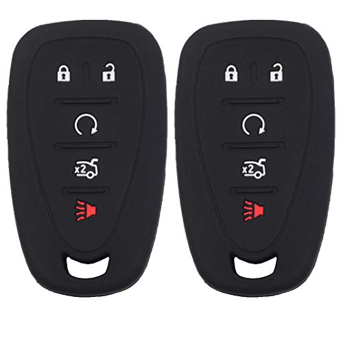 Btopars 2Pcs Black Rubber Silicone Key Fob Cover Case Skin Remote Shell Holder Compatible with Chevrolet Chevy Camaro Cruze Malibu Traverse Blazer Trailblazer Equinox 2018 2019 2020 2021