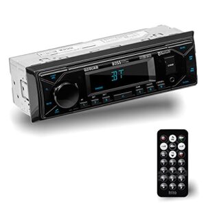 boss audio systems 609uab multimedia car stereo – single din, bluetooth audio and hands-free calling, built-in microphone, mp3 player, no cd/dvd player, usb port, aux input, am/fm radio receiver