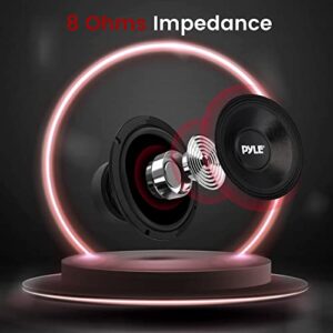 Pyle 10 Inch Car Midbass Woofer - 600 Watt High Powered Car Audio Sound Component Speaker System w/High-Temperature Kapton Voice Coil, 50Hz-5kHz Frequency, 89.2 dB, 8 Ohm, 50oz Magnet PPA10 Black