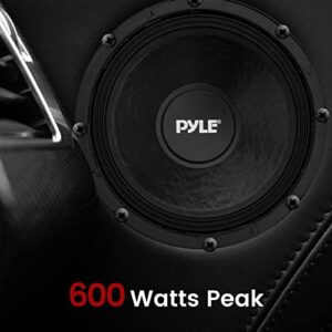 Pyle 10 Inch Car Midbass Woofer - 600 Watt High Powered Car Audio Sound Component Speaker System w/High-Temperature Kapton Voice Coil, 50Hz-5kHz Frequency, 89.2 dB, 8 Ohm, 50oz Magnet PPA10 Black