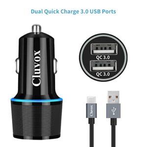 Fast Charger Kit, Compatible for LG Stylo 6/5/4, V60/50/V40/V35 ThinQ, V30/V20/G8 ThinQ/G7 ThinQ/G6, Rapid Wall Charger + Dual USB Car Charger, Quick Charge 3.0 Charger Set with 2 USB C Cords 3.3ft