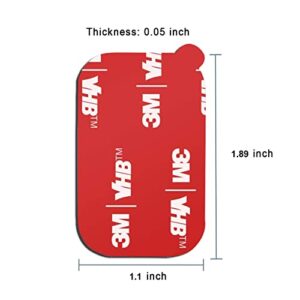 D.Sking 12 Pack Rectangle 3M Sticky Adhesive Replacement Kit, for Magnetic Car Dashboard Phone Mount Base Sticker Parts Double Side 3M VHB Tape Adhesive Pads (Red)