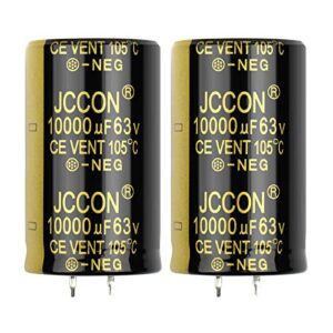 10000uf beeyuihf snap in electrolytic capacitor 63v 10000uf, for audio amplifier, 10000uf capacitor, audio capacitor, radial large can type electrolytic capacitor, 30 x 50mm 105℃.(pack of 2)