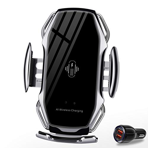 Wireless Car Charger,10W Qi Fast Charging Auto-Clamping Car Phone Mount Air Vent Phone Holder Compatible with iPhone 13/12/12Pro/SE/11/11Pro/11ProMax/XSMax/XS/XR,Samsung S10/S9/S8/Note10