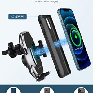 Wireless Car Charger,10W Qi Fast Charging Auto-Clamping Car Phone Mount Air Vent Phone Holder Compatible with iPhone 13/12/12Pro/SE/11/11Pro/11ProMax/XSMax/XS/XR,Samsung S10/S9/S8/Note10