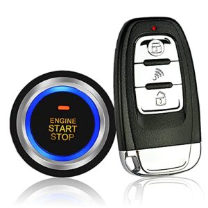 3T6B Passive Keyless Entry Car Alarm System PKE Engine Starter Push Button Vehicles Start/Stop Kit Safe Lock with 2 Smart Key (Upgrade)