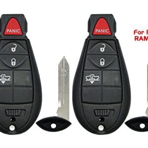 Lot of 2x New Replacement Keyless Entry Remote Key Fob Compatible with & Fit For RAM 2013-2019