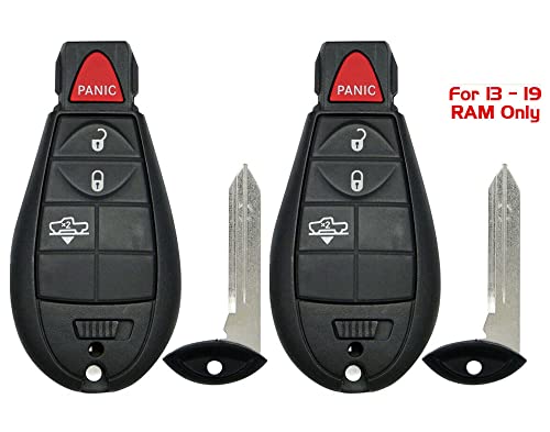 Lot of 2x New Replacement Keyless Entry Remote Key Fob Compatible with & Fit For RAM 2013-2019