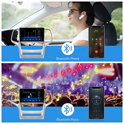 Android 10 Car Stereo Radio in Dash Fit for Jeep Grand Cherokee WK 2010 to 2013,Head Unit with 2+32G 9'' Big Touch-Screen GPS Navigation Built-in Bluetooth Carplay Support WiFi SWC Free Backup Camera