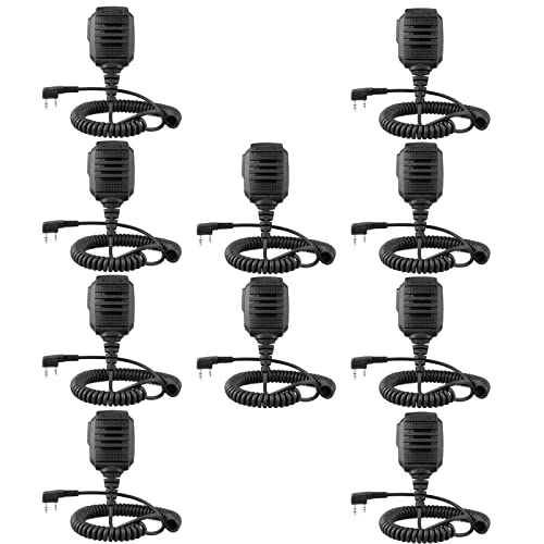 Retevis Two Way Radio Shoulder Speaker Mic,Compatible with Retevis RT22 RT68 RT21 H-777 RT22S RT27 RT86 RT18 RT85 RT-5R RT19 Baofeng UV-5R Arcshell AR-5 Walkie Talkie (10 Pack)