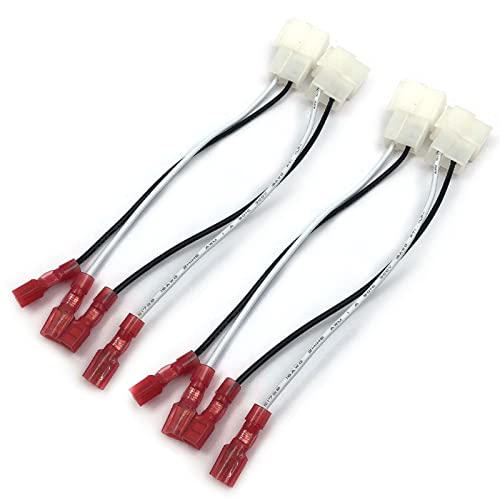 DEVMO 4 Pack Speaker Harness Compatible with J-e-e-p DOD-ge Chry-sler Models Front Rear Door Speaker Wiring Harness Adapter 72-6514 Door Speaker Replacement Speaker Wire Harness