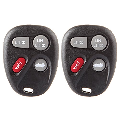 cciyu 2X Replacement Key Shell Case 4 Buttons Key Fob Replacement for 96 97 98 99 00 01 02 03 04 05 06 07 for Cadillac for GMC for Chevy for Buick KOBLEAR1XT