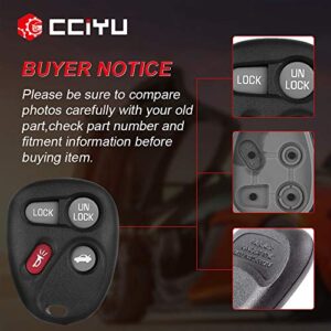 cciyu 2X Replacement Key Shell Case 4 Buttons Key Fob Replacement for 96 97 98 99 00 01 02 03 04 05 06 07 for Cadillac for GMC for Chevy for Buick KOBLEAR1XT