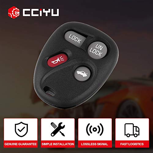 cciyu 2X Replacement Key Shell Case 4 Buttons Key Fob Replacement for 96 97 98 99 00 01 02 03 04 05 06 07 for Cadillac for GMC for Chevy for Buick KOBLEAR1XT