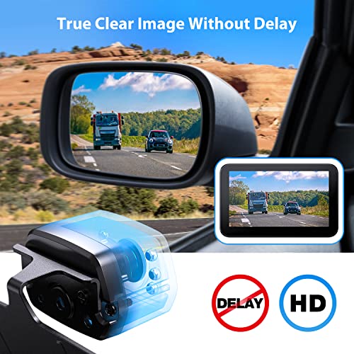 ZEROXCLUB 7 Inch Wired Backup Camera Kit, 1080P HD Large Display for Car Trucks Pickup SUVs Vans RVs License Plate Rearview Reversing Camera Night Vision IP69 Waterproof Wide View - B7