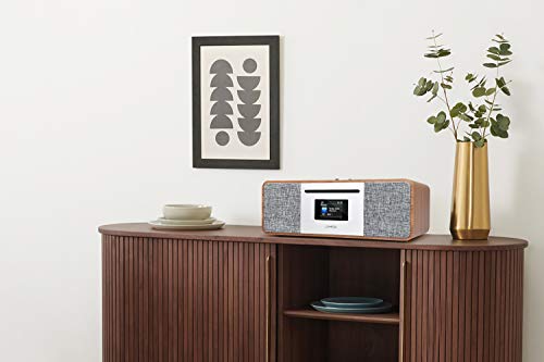 LEMEGA MSY5 CD Player,FM Digital Radio,Internet Radio,Spotify Connect,Bluetooth Speaker,Stereo Sound,USB Charging,Clock Alarms,Remote&App Control – Walnut Finish