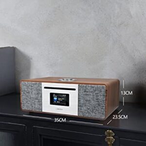 LEMEGA MSY5 CD Player,FM Digital Radio,Internet Radio,Spotify Connect,Bluetooth Speaker,Stereo Sound,USB Charging,Clock Alarms,Remote&App Control – Walnut Finish