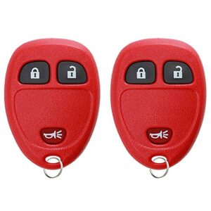 2x keyless entry remote red key fob for buick chevrolet pontiac saturn (15777636, kobgt04a)